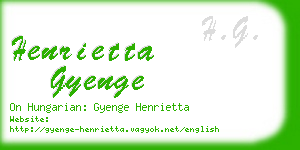 henrietta gyenge business card